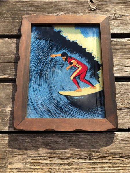 画像10: Vintage Surf Glitter Art Surf Shack Display SURFBOARD I.B.M #971770 (A082)  (10)