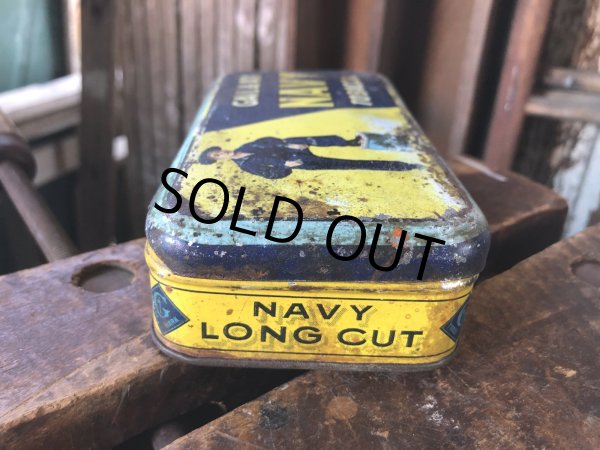 画像4: Early 1900s Antique GAIL & AX NAVY Tobacco Tin Can (A085)  (4)