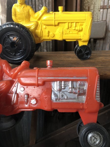 画像9: 60s Vintage Empire Tractor Plastic Mold Toy Yellow (B430) (9)
