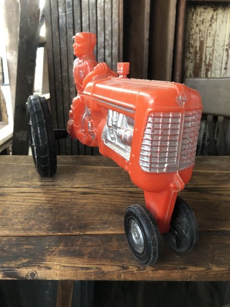 画像2: 60s Vintage Empire Tractor Plastic Mold Toy Red (A086) (2)
