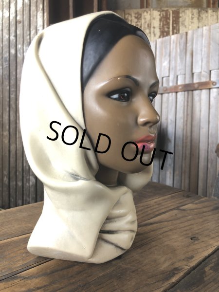 画像5: Vintage Mid-Century Marwal Chalkware Head Bust Statue (A089)  (5)