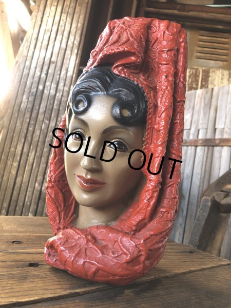 画像10: Vintage Mid-Century Marwal Chalkware Head Bust Statue (A088)  (10)