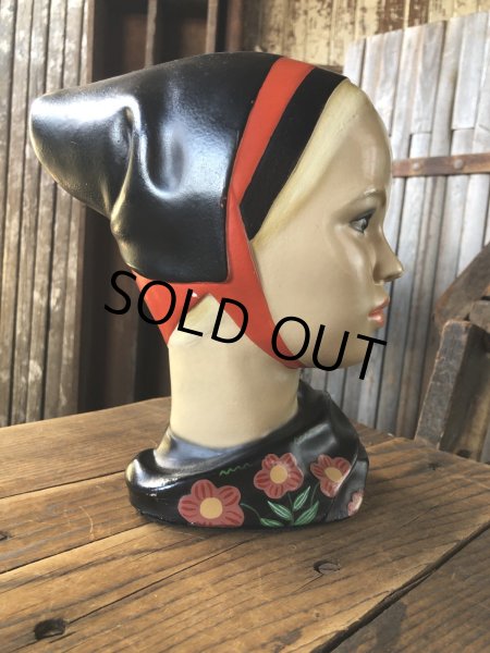 画像2: Vintage Mid-Century Marwal Chalkware Head Bust Statue (A087)  (2)