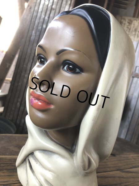 画像9: Vintage Mid-Century Marwal Chalkware Head Bust Statue (A089)  (9)