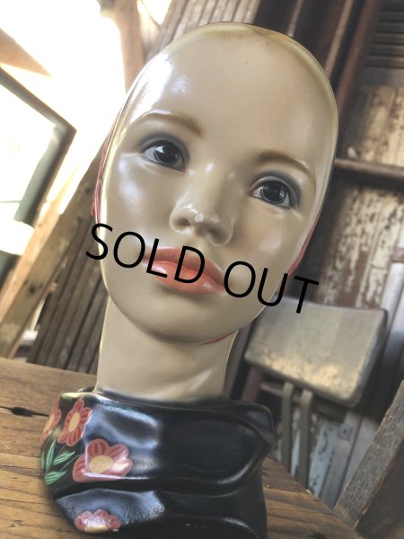 画像7: Vintage Mid-Century Marwal Chalkware Head Bust Statue (A087)  (7)