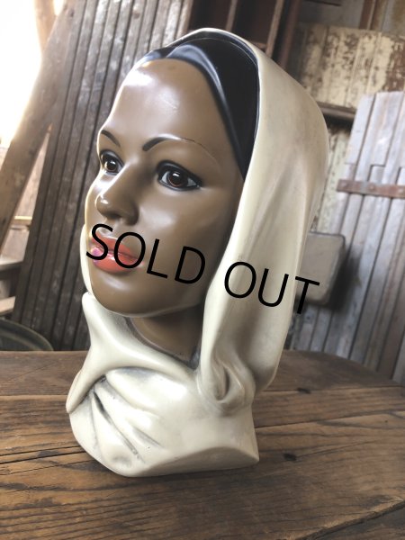 画像2: Vintage Mid-Century Marwal Chalkware Head Bust Statue (A089)  (2)