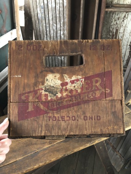 画像10: Vintage USA  Advertising Wood Box KOERBER BREWING (A094)  (10)