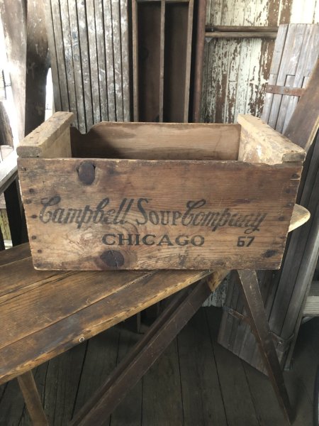 画像1: Vintage USA  Advertising Wood Box Campbell Soup Company 67 (A097)  (1)