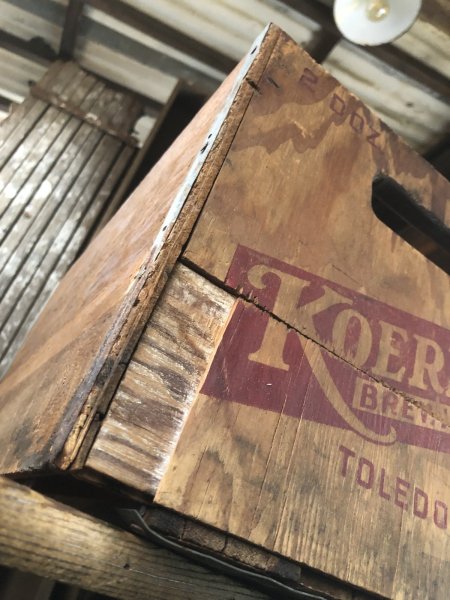 画像12: Vintage USA  Advertising Wood Box KOERBER BREWING (A094)  (12)