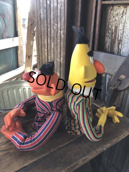 画像6: 70s Vintage Sesame Street Hand Puppet Doll Ernie Bert Large Version (A106)  (6)