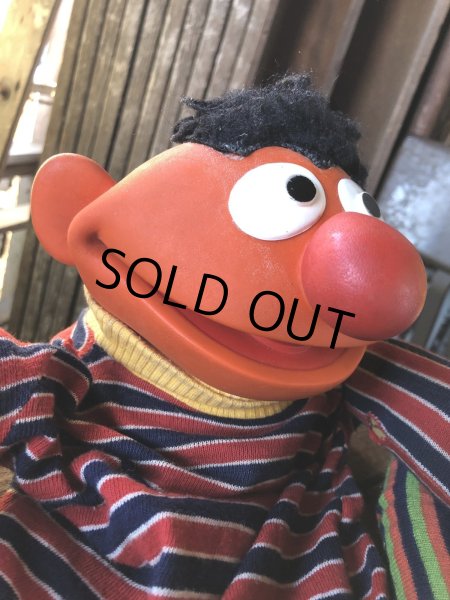 画像10: 70s Vintage Sesame Street Hand Puppet Doll Ernie Bert Large Version (A106)  (10)