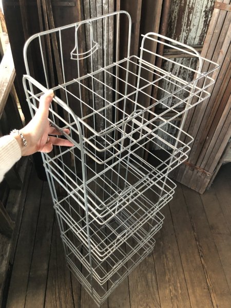 画像2: 40s Vintage Metal Wire Store Display Shelf Stand Rack (A107)  (2)