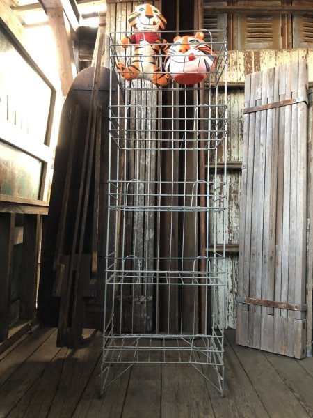 画像23: 40s Vintage Metal Wire Store Display Shelf Stand Rack (A107)  (23)