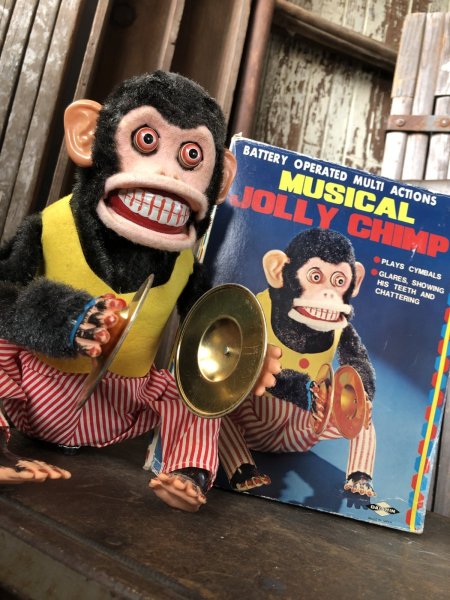 画像1: Vintage Musical Jolly Chimp Cymbal Monkey Daishin Japan w/box Works! (A121) (1)