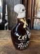 画像2: 50s Vintage SKULL " LAY OFF " Poison Decanter Bottle (A122) (2)