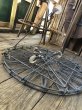 画像5: Vintage Metal Wire Folding Laundry Cart Basket on Wheels (A131)  (5)