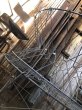 画像10: Vintage Metal Wire Folding Laundry Cart Basket on Wheels (A131)  (10)