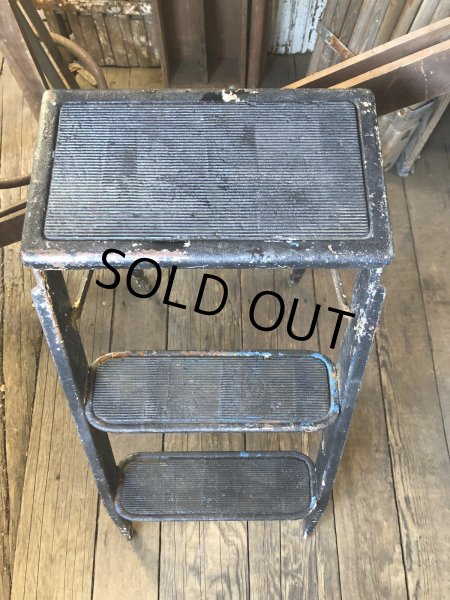 画像2: Vintage Metal Step Ladder (A133) (2)
