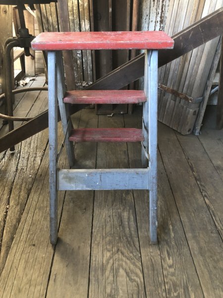 画像3: Vintage Wood Step Ladder (A132) (3)