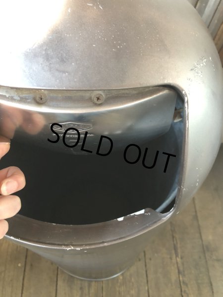 画像9: Vintage UNITED Pennsylvania Industrial Dome Top Torpedo Trash Can (A135) (9)