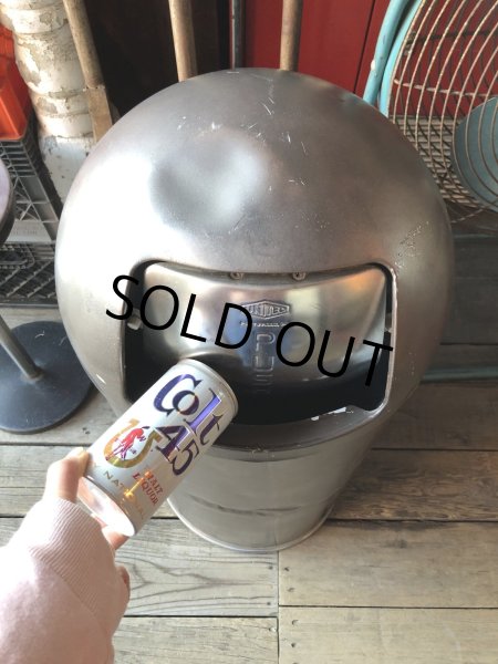 画像17: Vintage UNITED Pennsylvania Industrial Dome Top Torpedo Trash Can (A135) (17)