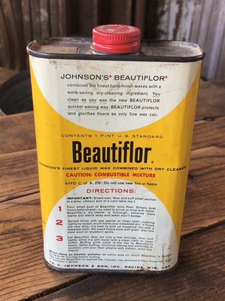画像4: Vintage Oil Can JOHNSON'S Beautiflor Wax (A151) (4)