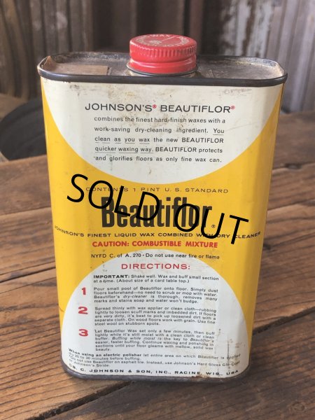 画像4: Vintage Oil Can JOHNSON'S Beautiflor Wax (A151) (4)