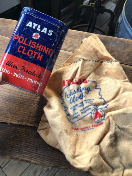 画像1: Vintage ATLAS Polishing Cloth Can (A154) (1)
