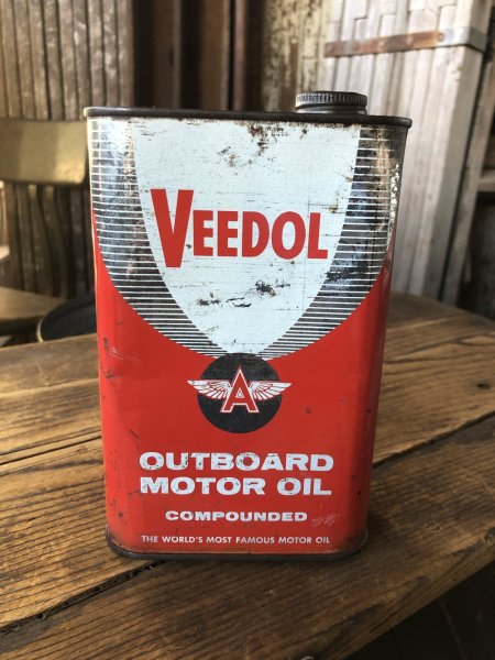 画像4: Vintage Oil Can VEEDOL Outboard Motor Oil (A149) (4)
