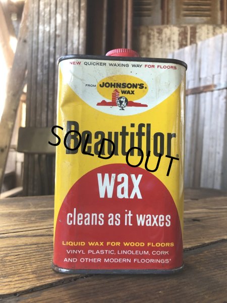 画像1: Vintage Oil Can JOHNSON'S Beautiflor Wax (A151) (1)
