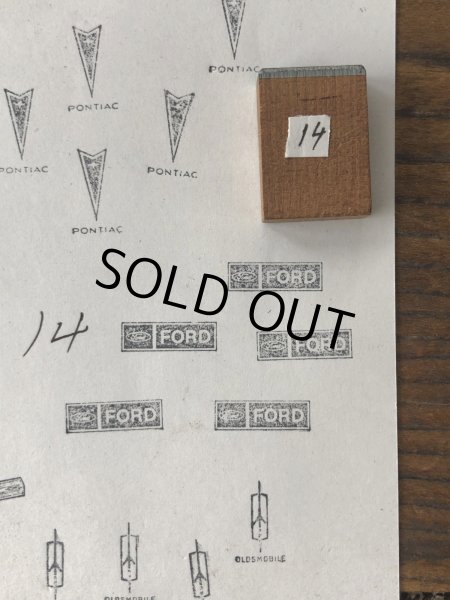 画像1: Vintage letterpress Printing Block FORD 14 (A170)  (1)