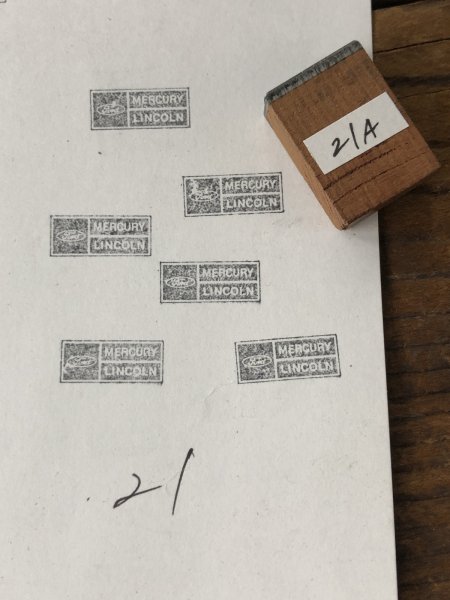 画像1: Vintage letterpress Printing Block FORD MERCURY LINCOLN 21 (A177)  (1)