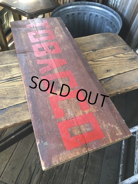 画像2: Vintage U.S.A TOBACCO Wooden Hand Paint Store Sign (A193)  (2)