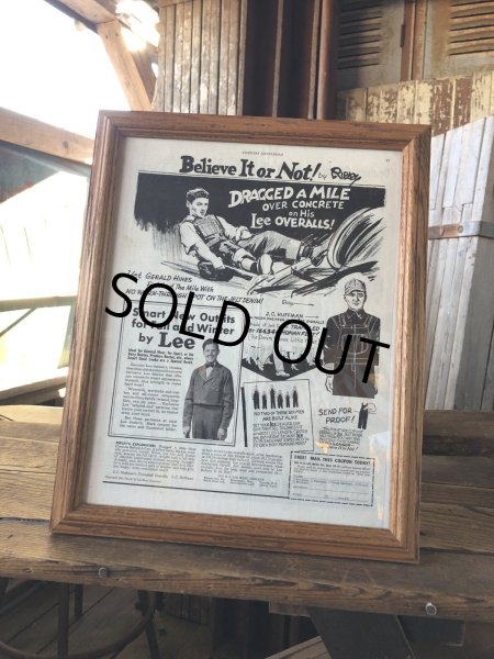 画像1: Vintage LEE WORK CLOTHES The H. D. Lee Company Magazine Advertising w/frame (A200) (1)