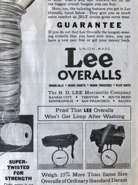 画像9: Vintage LEE WORK CLOTHES The H. D. Lee Company Magazine Advertising w/frame (A196) (9)