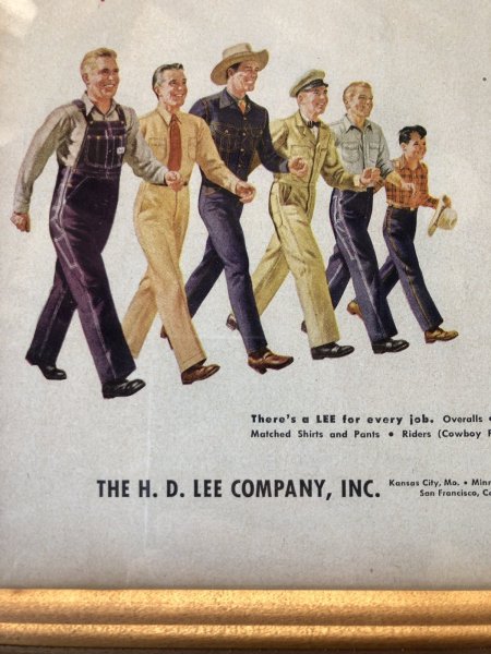 画像4: Vintage LEE WORK CLOTHES The H. D. Lee Company Magazine Advertising w/frame (A199) (4)