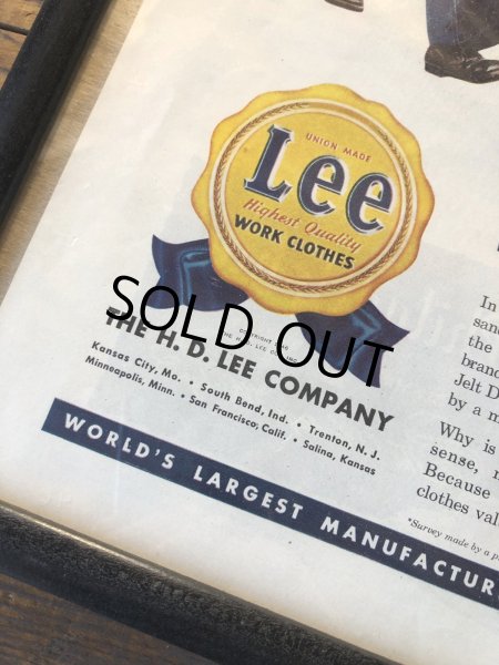 画像4: Vintage LEE WORK CLOTHES The H. D. Lee Company Magazine Advertising w/frame (A194) (4)