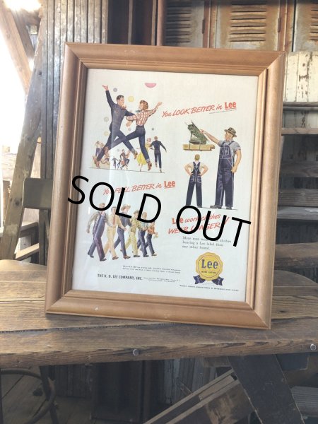 画像1: Vintage LEE WORK CLOTHES The H. D. Lee Company Magazine Advertising w/frame (A199) (1)