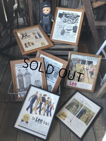 画像10: Vintage LEE WORK CLOTHES The H. D. Lee Company Magazine Advertising w/frame (A194) (10)