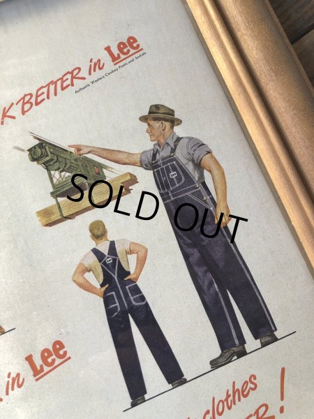 画像5: Vintage LEE WORK CLOTHES The H. D. Lee Company Magazine Advertising w/frame (A199) (5)