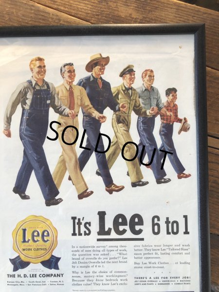 画像6: Vintage LEE WORK CLOTHES The H. D. Lee Company Magazine Advertising w/frame (A194) (6)