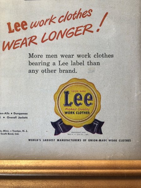 画像7: Vintage LEE WORK CLOTHES The H. D. Lee Company Magazine Advertising w/frame (A199) (7)
