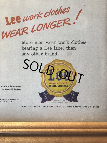 画像7: Vintage LEE WORK CLOTHES The H. D. Lee Company Magazine Advertising w/frame (A199) (7)