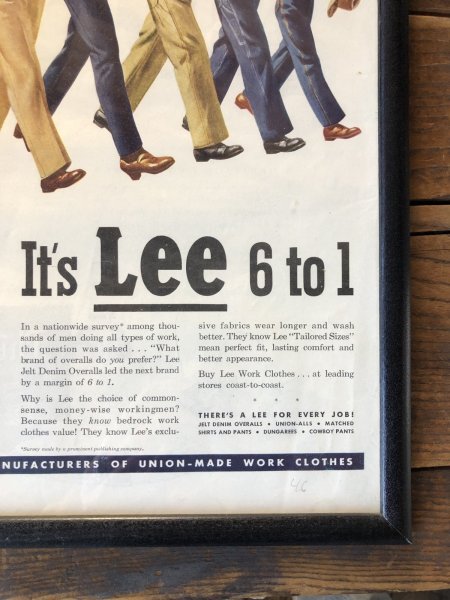 画像8: Vintage LEE WORK CLOTHES The H. D. Lee Company Magazine Advertising w/frame (A194) (8)