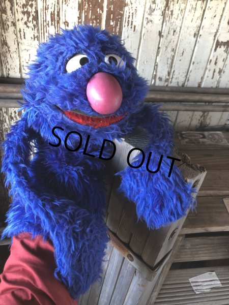 画像12: 70s Vintage Sesame Street Grover Hand Puppet Doll (A208) (12)