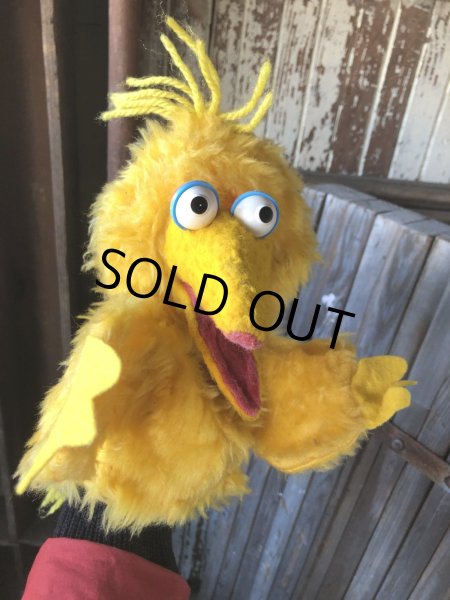 画像14: 80s Vintage Sesame Street Big Bird Hand Puppet Doll (A207) (14)