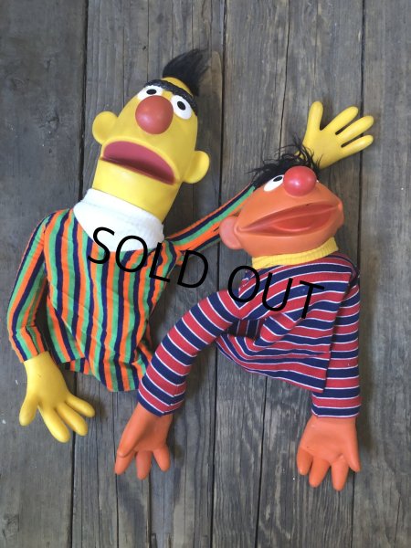 画像8: 70s Vintage Sesame Street Ernie and Bert Hand Puppet Doll SET (A209) (8)