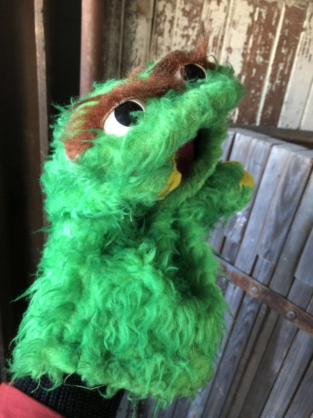 画像12: 70s Vintage Sesame Street Oscar The Grouch Hand Puppet Doll (A206) (12)