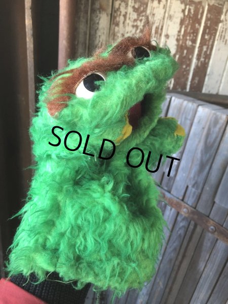 画像12: 70s Vintage Sesame Street Oscar The Grouch Hand Puppet Doll (A206) (12)