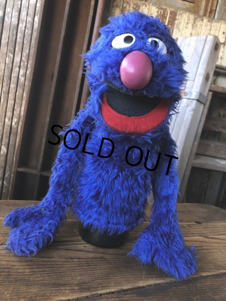 画像1: 70s Vintage Sesame Street Grover Hand Puppet Doll (A208) (1)